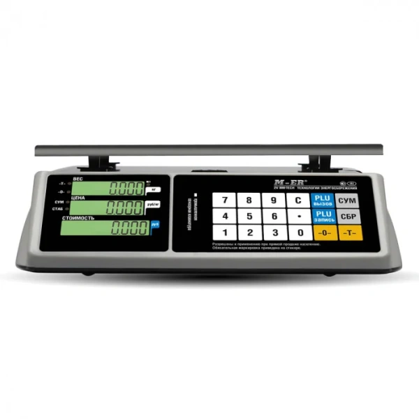 Весы торговые MERTECH M-ER 328 AC-32.2 "TOUCH-M" LСD RS232, USB (325x230 мм) с сенс.клав